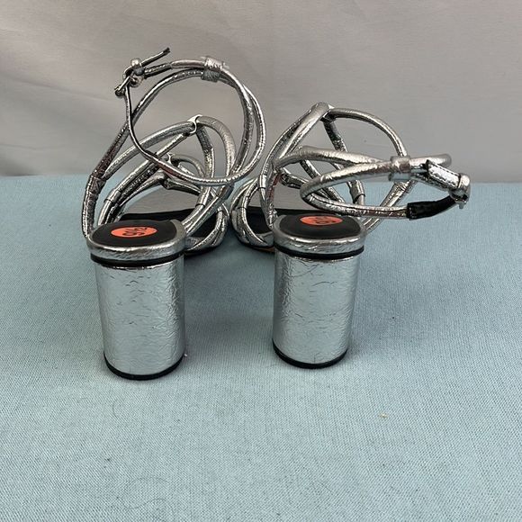 Rebecca Minkoff Silver Strappy Heels - Picture 6 of 9
